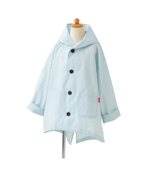 392plusm サンキューニプリュスエム レインコート レインウェア キッズ ポンチョ 撥水 巾着付き KIDS COAT ホワイト ベージュ グリーン イエ