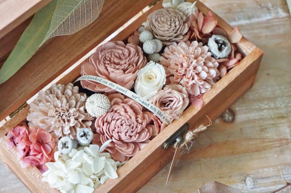 ２way Wood Box flower＊milk tea