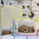 猫のレターセット　封筒3枚　便箋6枚　お好きなポストカード１枚お選びください☆