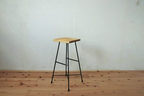 【送料無料】【PINE】MULTI STOOL HIGH-SIKAKU-/スツール/パイン材/アイアン