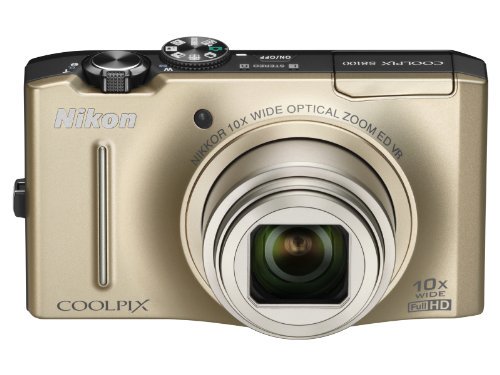 Nikon デジタルカメラ COOLPIX S8100 プレシャスゴールド S8100GL 1210万画素 光学10倍ズーム 広角30mm 3.0型液晶 裏面照射型CMOS【中古品】