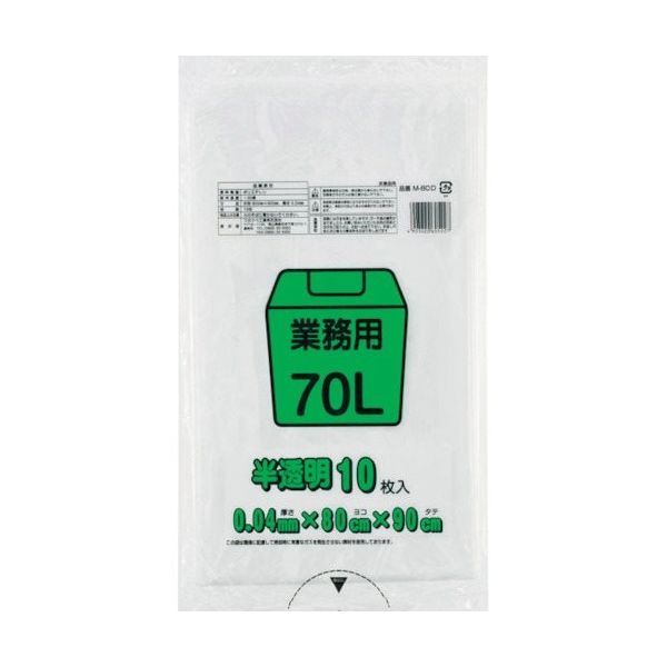 ワタナベ工業 ワタナベ 業務用 70L 白半透明 M-80D 1セット(300枚:10枚×30袋) 379-5419（直送品）