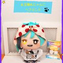 ぬい用　水玉隠れにゃんこヘアバンド????????