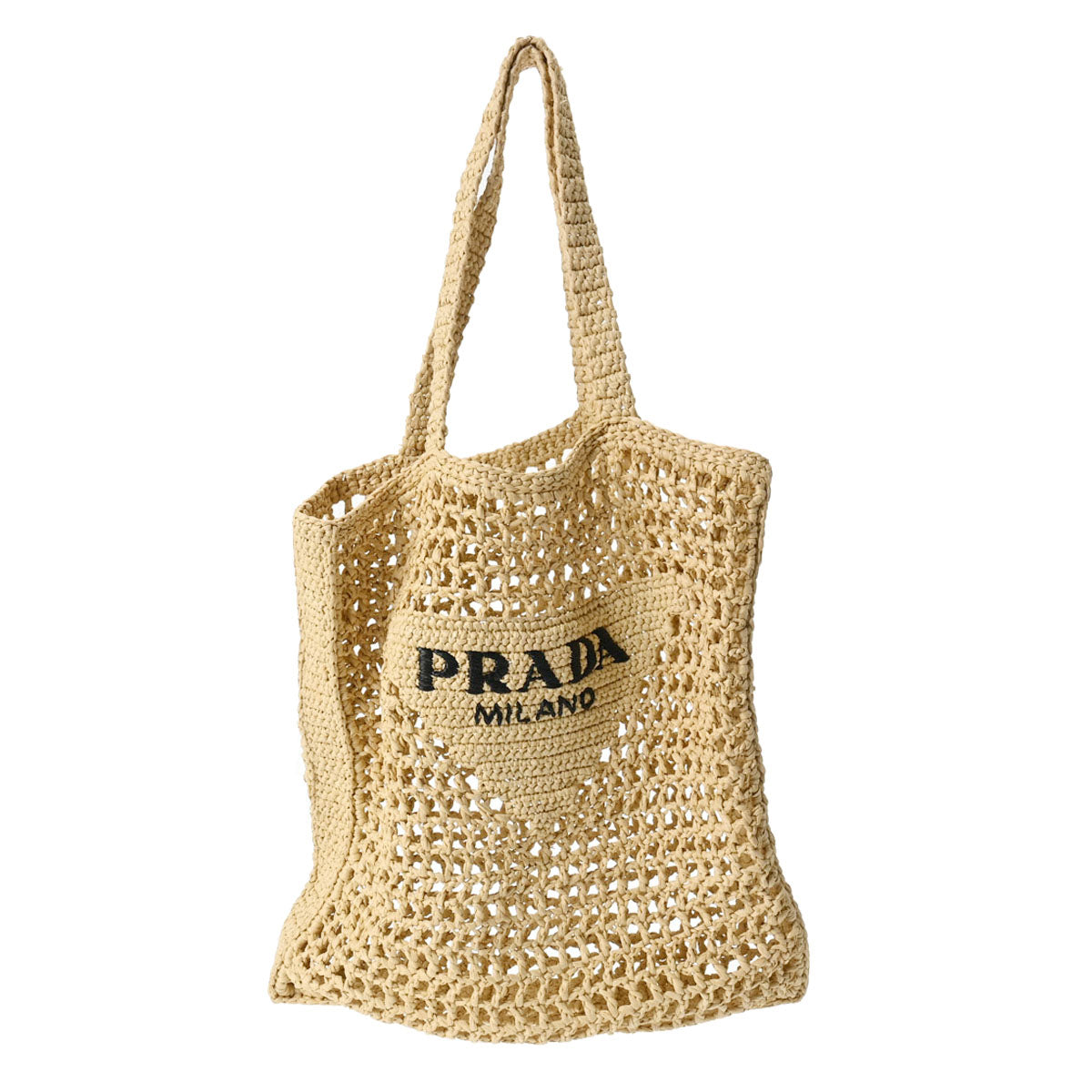 PRADA プラダ スモール クロシェ ベージュ 1BG444 レディース レーヨン トートバッグ ABランク 中古 