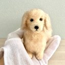 羊毛フェルトのちょこっとおすわりダックスフンド　子犬ぬいぐるみ