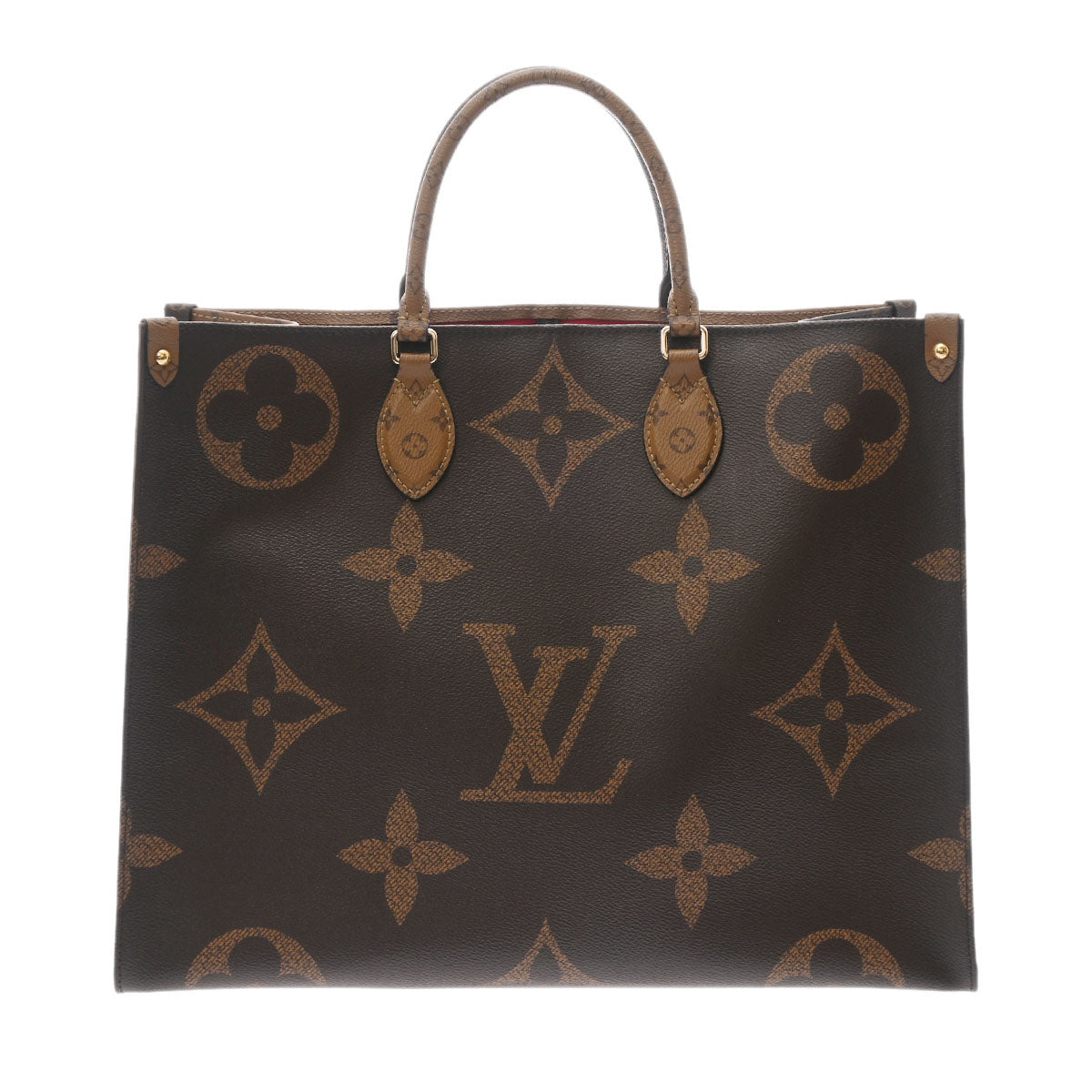 LOUIS VUITTON ルイヴィトン モノグラム リバース オンザゴー GM ブラウン M45320 レディース モノグラムキャンバス 2WAYバッグ Aランク 中古 