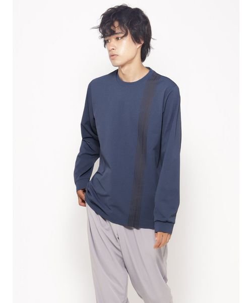 MFY天竺 ラインクルーネック長袖TシャツMENS