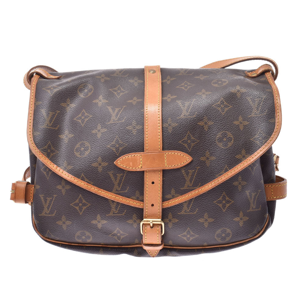 LOUIS VUITTON ルイヴィトン モノグラム ソミュール30 ブラウン M42256 ユニセックス モノグラムキャンバス ショルダーバッグ Bランク 中古 