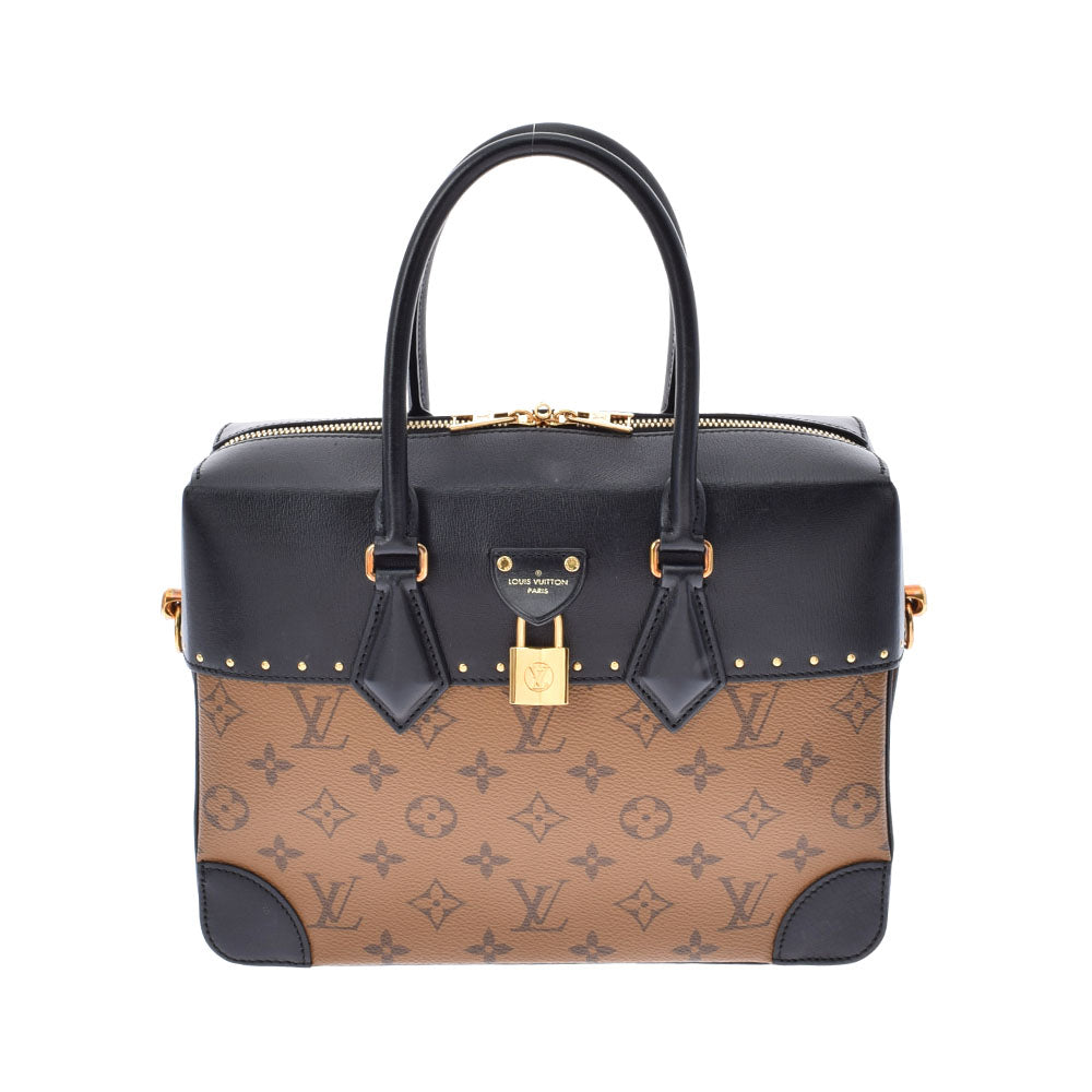 LOUIS VUITTON ルイヴィトン モノグラム リバースシティマル ライトブラウン/黒 M43595 レディース レザー  モノグラムリバースキャンバス ハンドバッグ Aランク 中古 