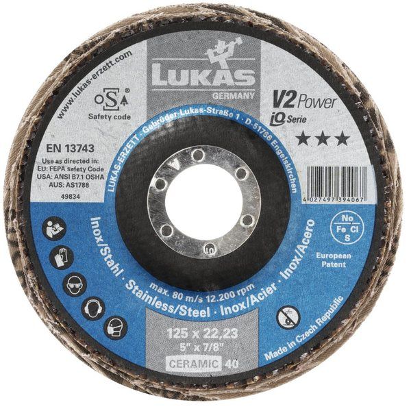 LUKASーERZETT LUKAS ルーカス #40/125mm フラップディスク A27441250401450 1セット(10枚)（直送品）