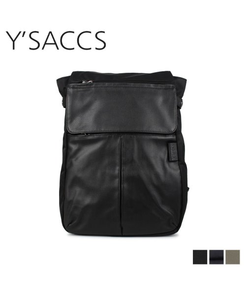 イザック Y’SACCS リュック バッグ バックパック レディース 撥水 NYLON COWHIDE RUCKSACK ブラック ネイビー グレージュ 黒 2