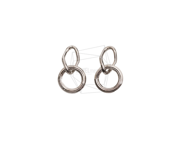 PDT-2735-R【2個入り】ダブルラウンドペンダント/Double Round Earring Charm