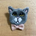 ねこ刺繍ブローチ No.8