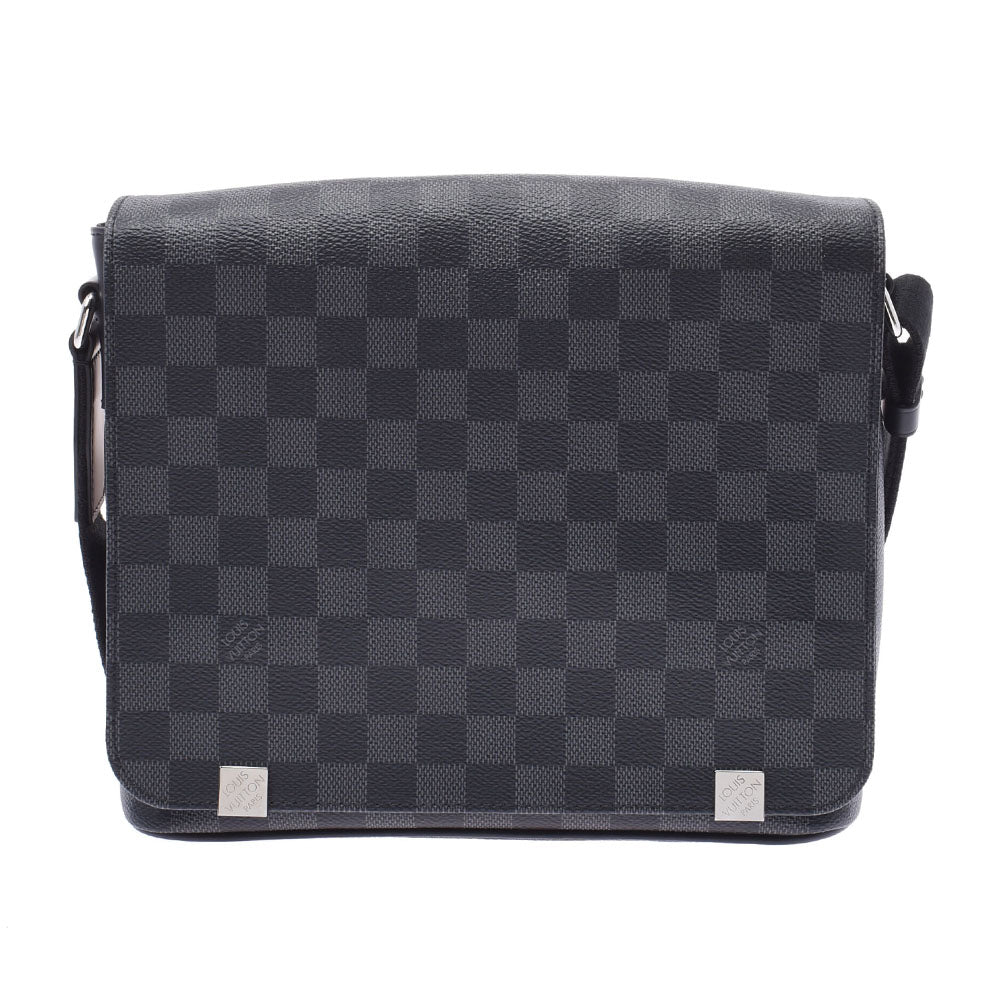 LOUIS VUITTON ルイヴィトン ダミエ グラフィット ディストリクトPM NM 黒 N41028 メンズ ダミエグラフィットキャンバス ショルダーバッグ 新同 中古 