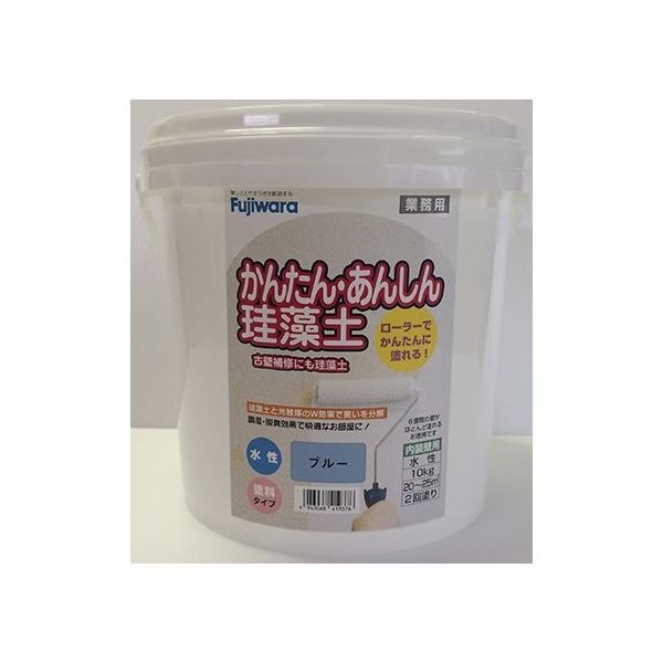 フジワラ化学 簡単安心珪藻土10kg ポリ缶ブルー 209598 1個 62-8722-46（直送品）