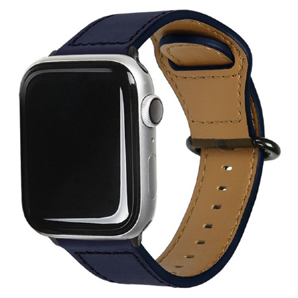 EGARDEN Apple Watch 49/45/44/42mm用バンド GENUINE LEATHER STRAP ネイビー EGD20587AW