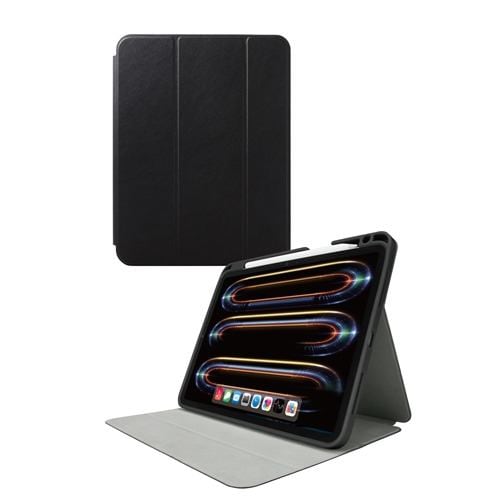 エレコム TB-A24PMSABK 11インチ iPad Pro ( M4 ) 2024年 用 11インチiPad Pro(M4) フラップケース Pencil収納 スリープ対応 ブラック