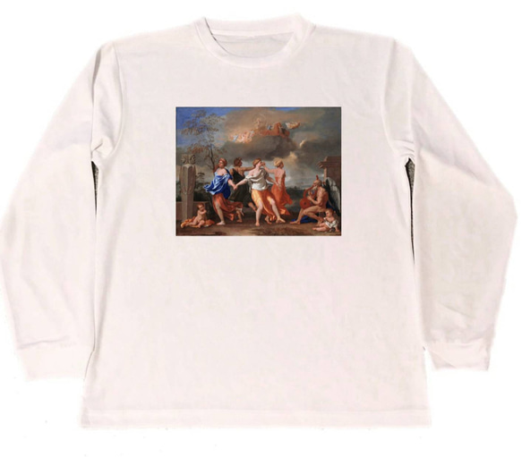 ニコラ・プッサン　ドライ　Tシャツ　名画　絵画　アート　グッズ　人生の踊り　　ロング　ロンT　長袖