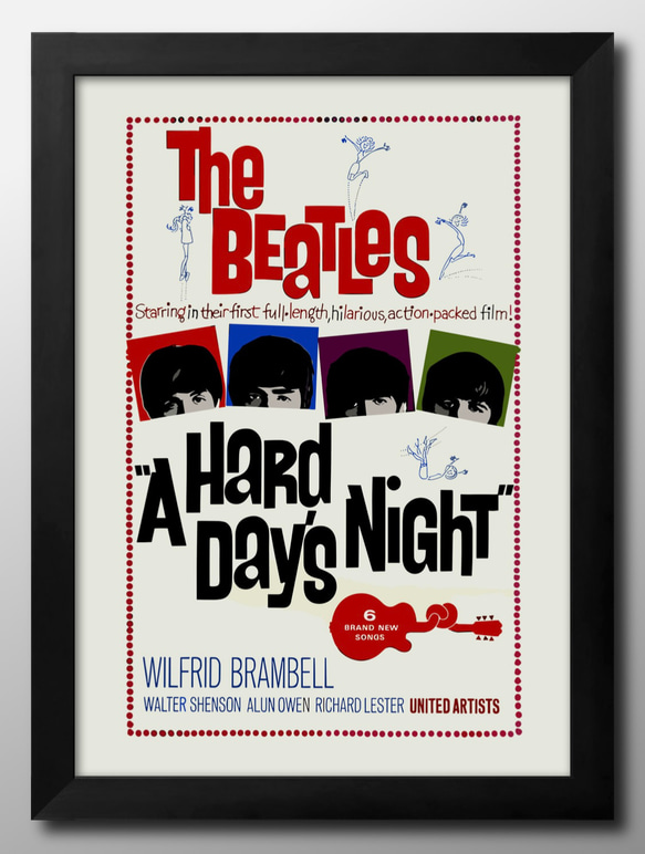 14344■アートポスター　絵画　A3サイズ『ビートルズ　Beatles』イラスト　デザイン　上級マット紙　北欧