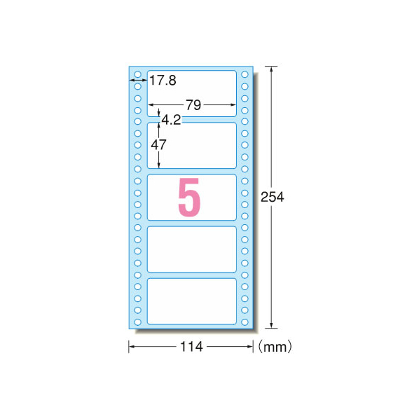 エーワン コンピュータフォームラベル 5面 500折 F818135-28022