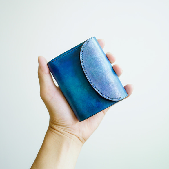 flap mini wallet [ Blue gradation ] ミニ財布 コンパクトウォレット パティーヌ