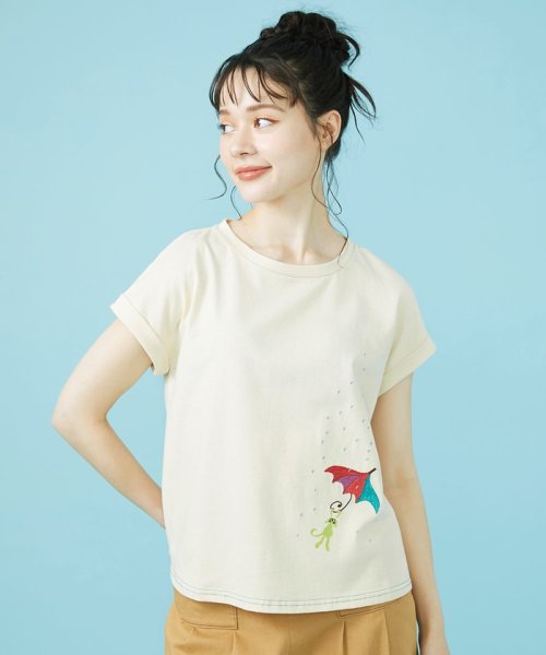 Acuarela 猫モチーフ クルーネックTシャツ