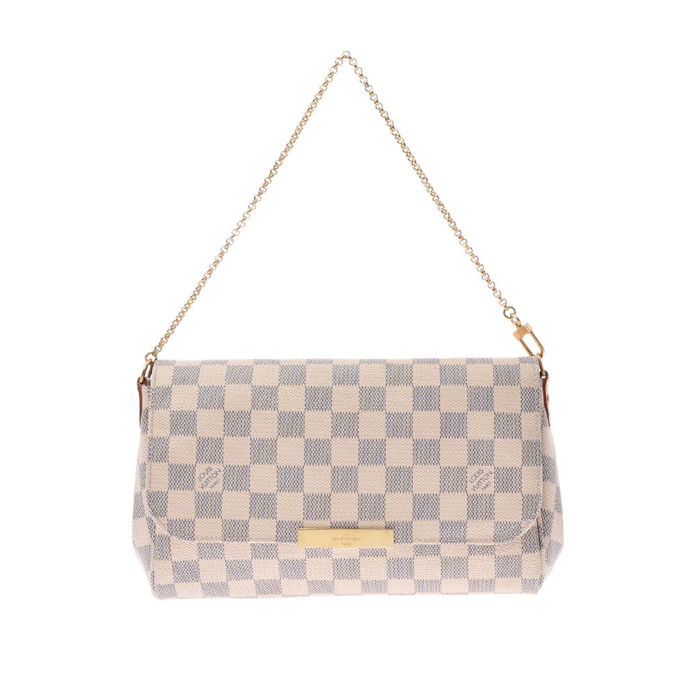 LOUIS VUITTON ルイヴィトン ダミエ アズール フェイボリットMM 2WAYバッグ 白 N41275 レディース ダミエアズールキャンバス ショルダーバッグ ABランク 中古 