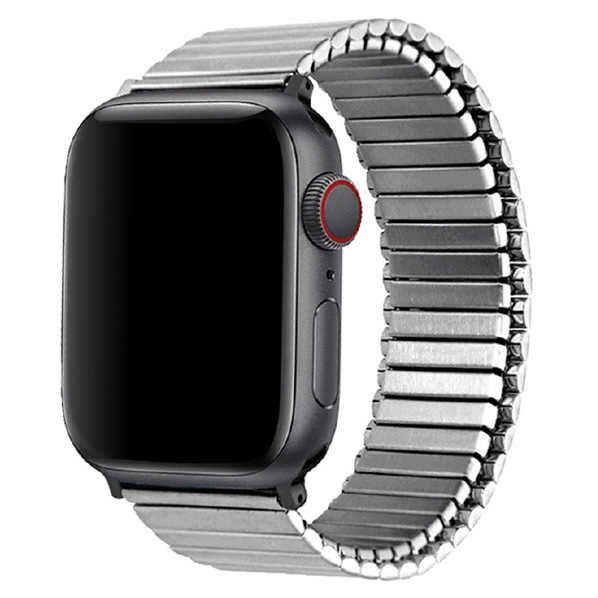 TF7 Apple Watch 49/45/44/42mm用メタルストレッチバンド(Lサイズ) シルバー TF21SV44L