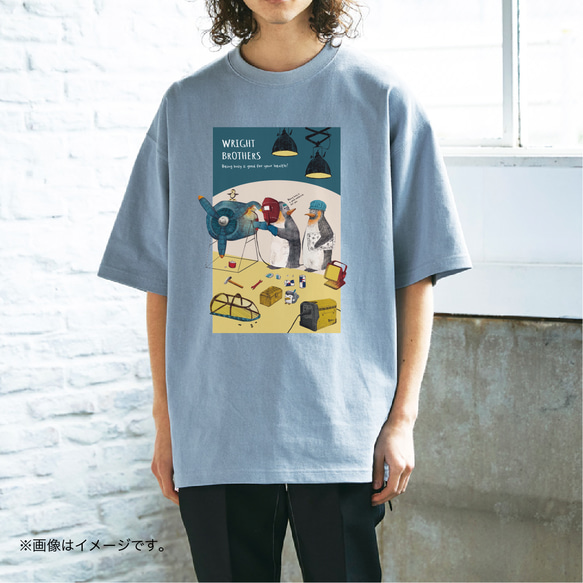 厚みのあるBIGシルエットTシャツ/「北極ライト兄弟」/送料無料