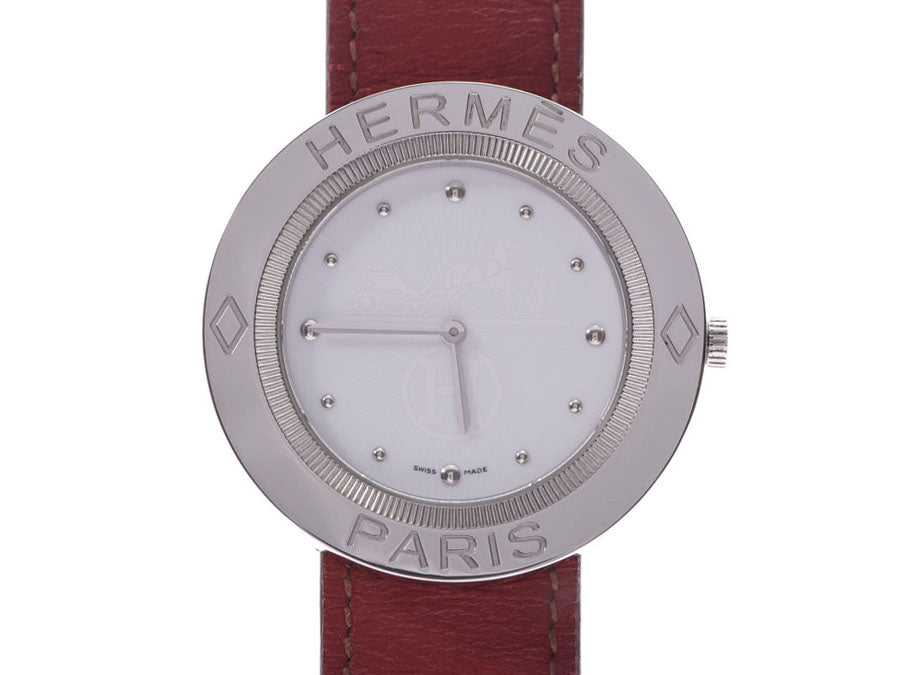 HERMES エルメス パスパス PP1.610 ボーイズ SS/革 腕時計 クオーツ 白文字盤 Aランク 中古 