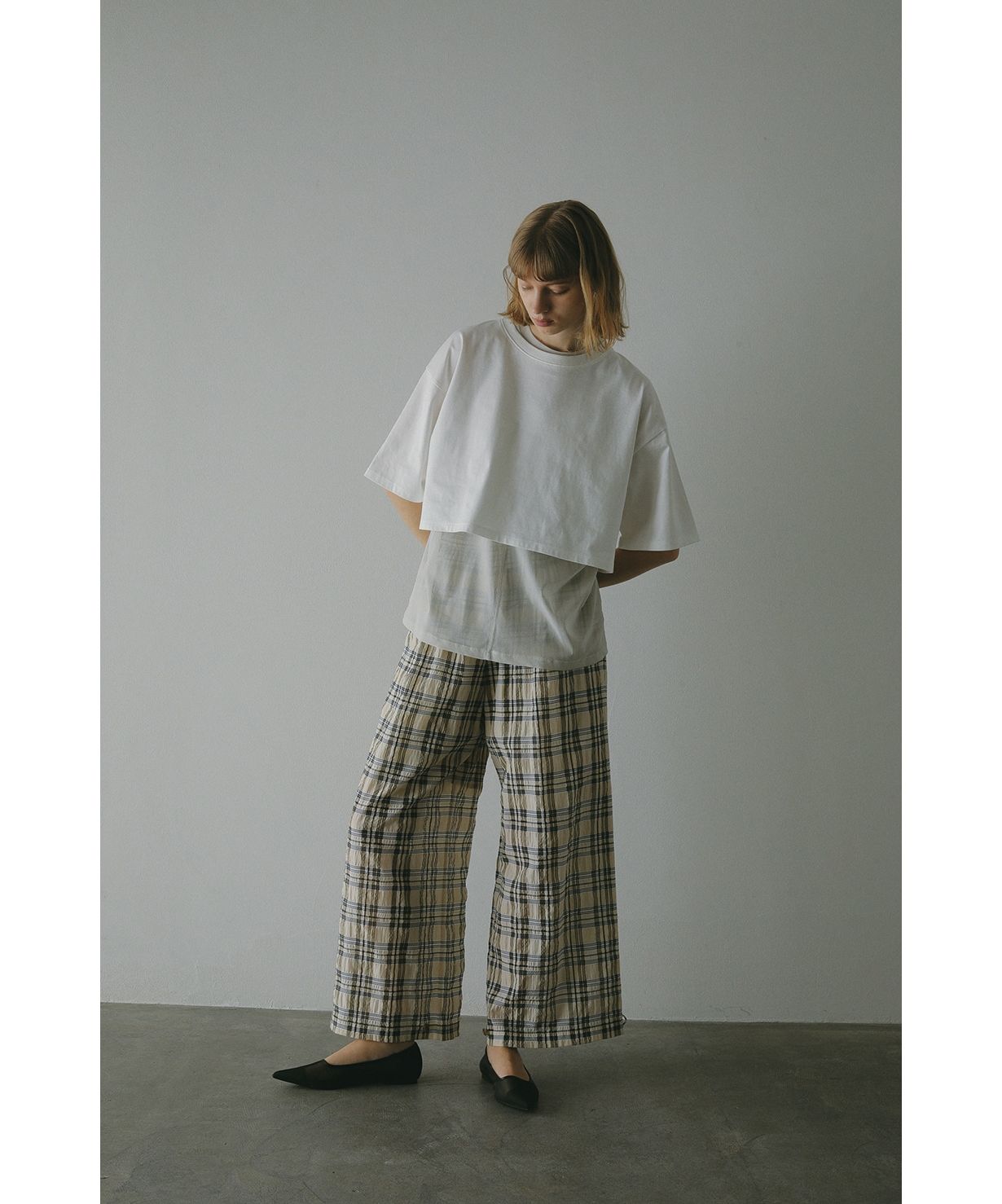 マノフ/BELTED GATHER PANTS