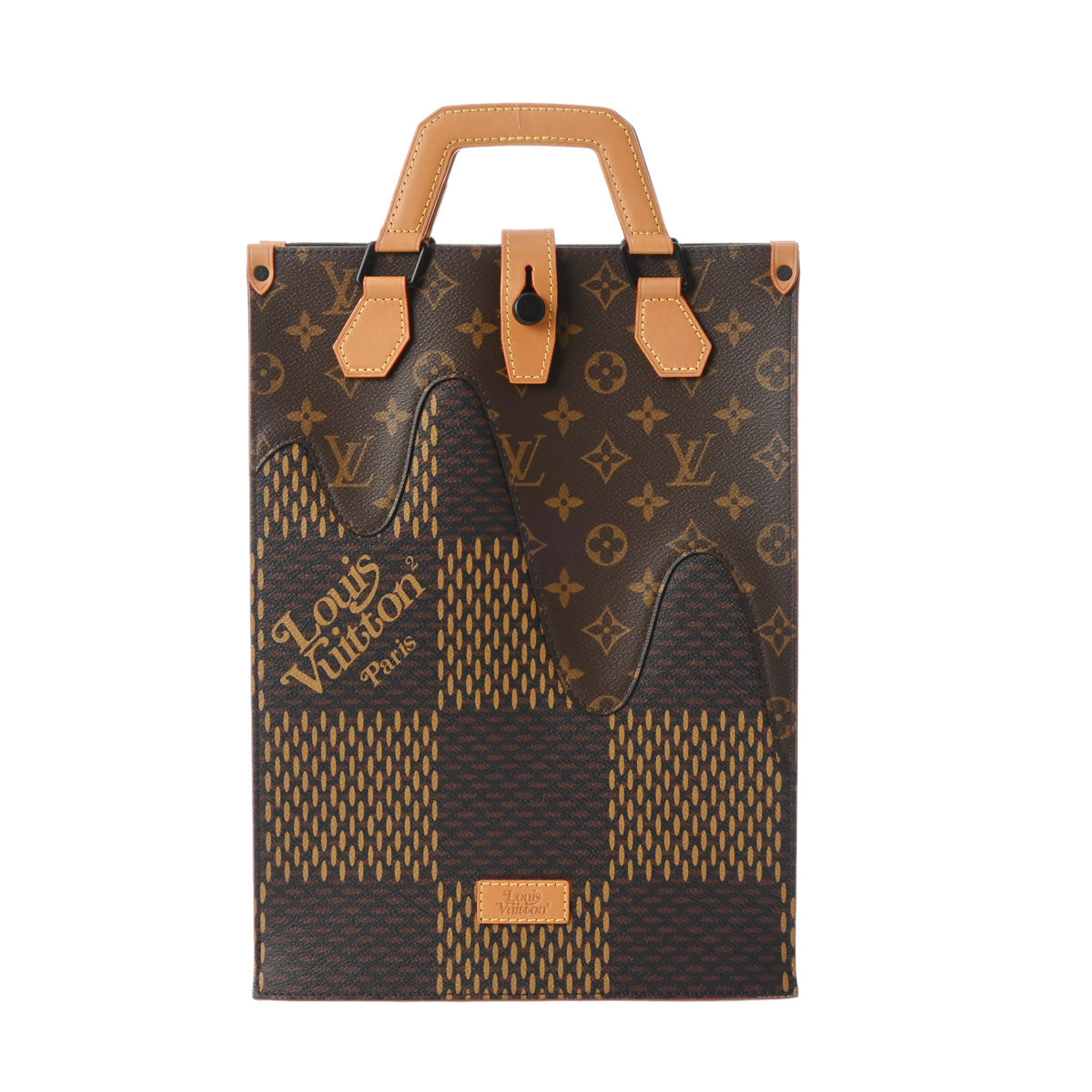 LOUIS VUITTON ルイヴィトン ダミエ ジャイアント NIGOコラボ ミニトート 2WAY ブラウン N40355 ユニセックス ダミエキャンバス ハンドバッグ Aランク 中古 