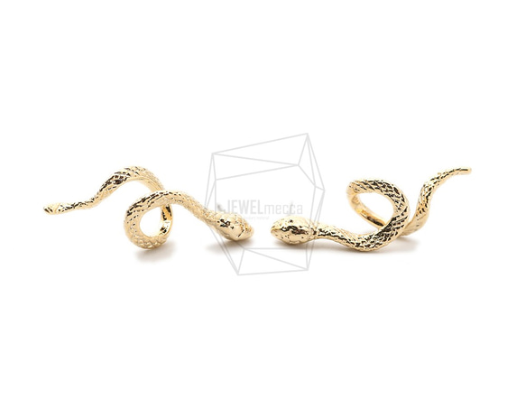 ERG-1582-G【2個入り】ヘビピアス  ,Snake Post Earring/10mm x 20mm