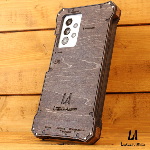 Galaxy A53 G 木製 耐衝撃 ケース ウッド wood case 木 本革 LUNBER ARMOR