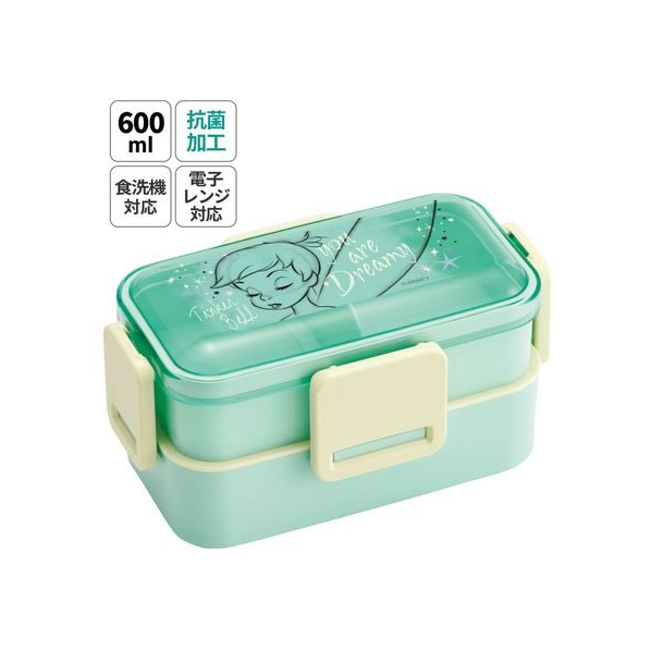 スケーター 抗菌2段ふわっと弁当箱 600ml ティンカーベル FC058PZ-PFLW4AG