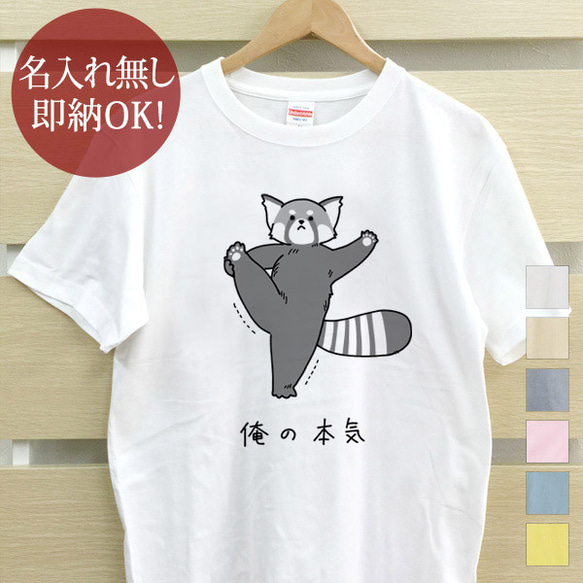 俺の本気 レッサーパンダ Ｉ字バランス レディース メンズ Tシャツ おもしろTシャツ カラー 即納