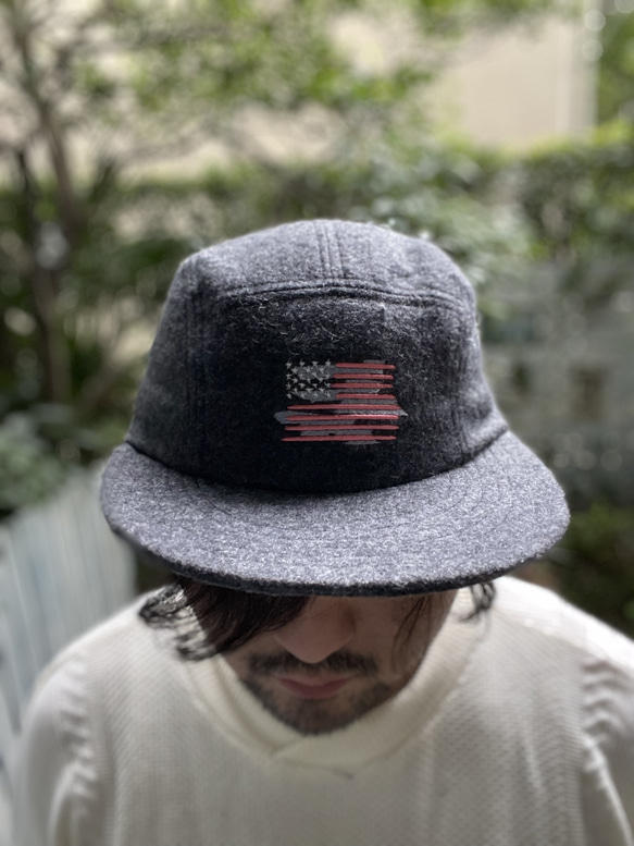 fear&desire wool USA 5panel  cap w/embroidery F grey