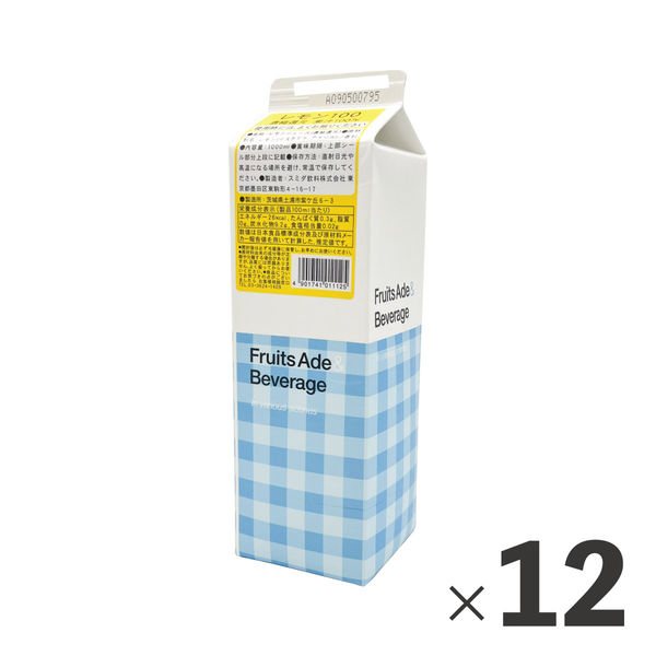 スミダ飲料 業務用　レモン100 263959 １ケース　1000ml×12本（直送品）