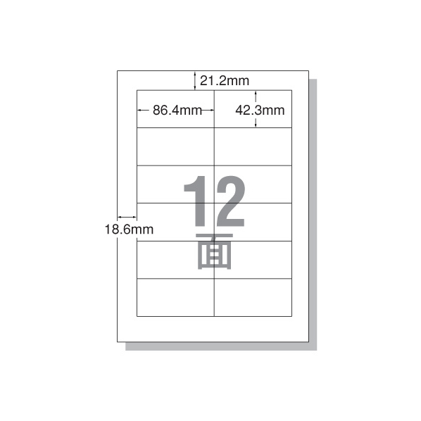 エーワン IJ用ラベルA4 12面 四辺余白 100枚 F833523-28920