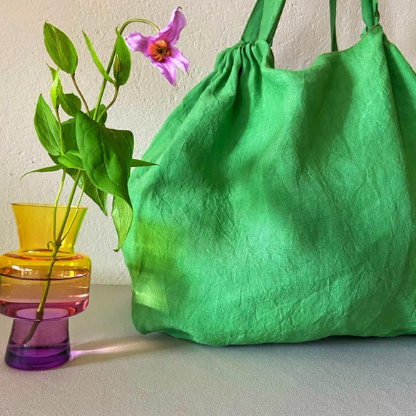 European linen bag (apple green)