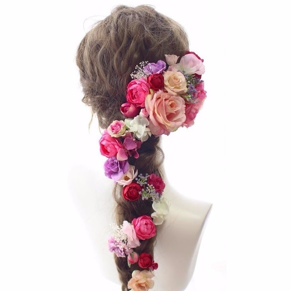 head dress* rich pink rose