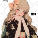 original sticker « no.1733 »     //     人物ステッカー オリジナルステッカー オリジナル人物ステッカー ステッカー cotton melody