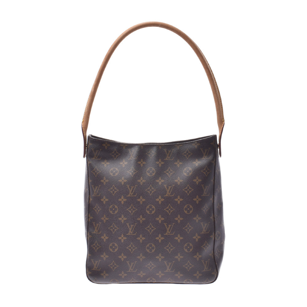 LOUIS VUITTON ルイヴィトン モノグラム ルーピングGM ブラウン M51145 レディース モノグラムキャンバス レザー ワンショルダーバッグ Bランク 中古 