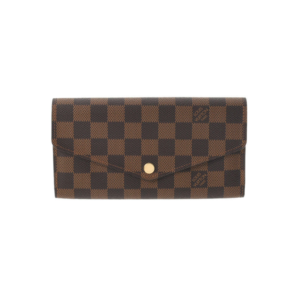 LOUIS VUITTON ルイヴィトン ダミエ ポルトフォイユ サラ エンベロップ ブラウン N63209 ユニセックス ダミエキャンバス 長財布 Aランク 中古 