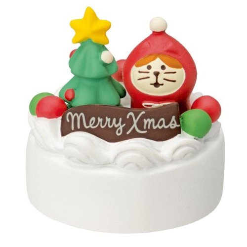 マスコット ねこずきんのクリスマスケーキ デコレ かわいい クリスマス グッズ