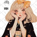 original sticker « no.1731 »     //     人物ステッカー オリジナルステッカー オリジナル人物ステッカー ステッカー cotton melody