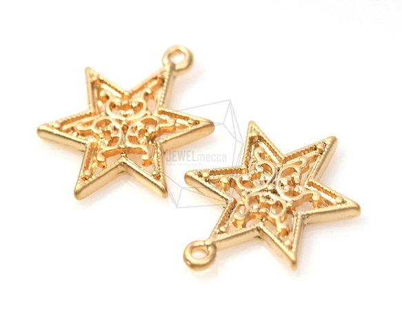 PDT-274-MG【4個入り】スターペンダント,star Pendant/ 28mm x 23mm