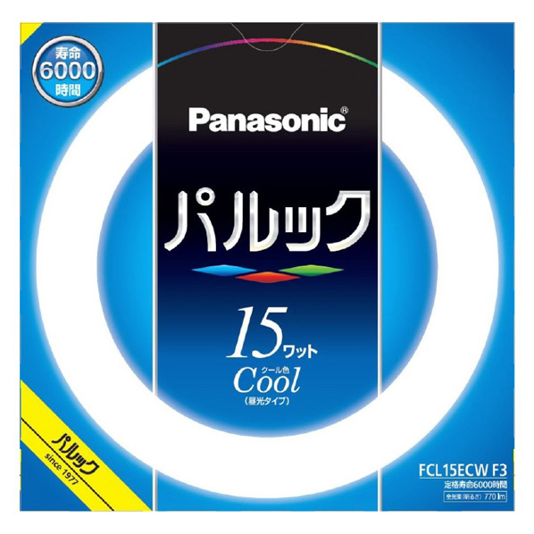 パナソニック 15形 丸型蛍光灯 クール色(昼光色) 1本入り パルック FCL15ECWF3