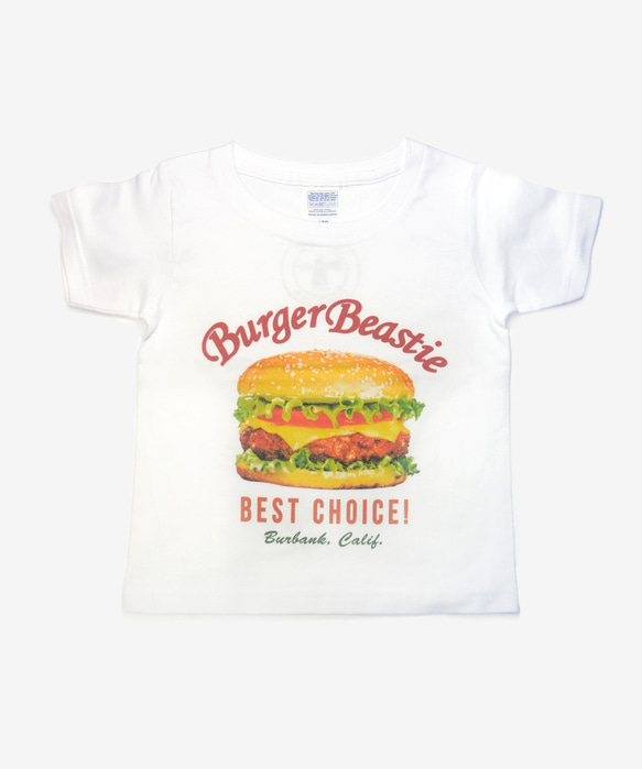 古着風　キッズTシャツ【Burger Beastie】