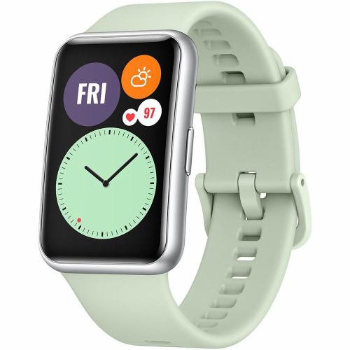 HUAWEI ファーウェイ WATCH FIT／GR Mint Green TIA-B09 スマートウォッチ腕時計 心拍数 GPS 歩数 睡眠 血中酸素測定